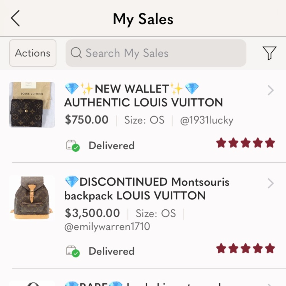 5 star My sales all delivered